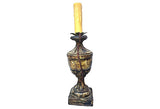 Italian Carved Wood Urn Lamps, Pair