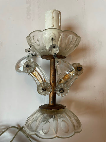 Italian Murano Glass and Metal Table Lamp