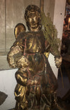 18th-Century Spanish Carved Wood Statue of Tobias and the Angel