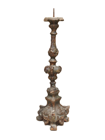 18th Century Italian Hand-carved Altar Candlestick - FREE SHIPPING