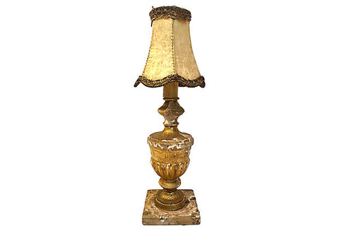 18th-C Italian Gilt Fragment Table Lamp - FREE SHIPPING