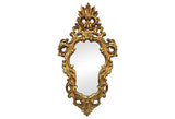 1940s Italian Carved Flower & Acanthus Leaves Mirror