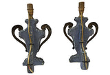 19th-Century French Carved Urn Lamps, Pair