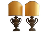 19th-Century French Carved Urn Lamps, Pair