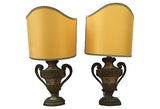 19th-Century French Carved Urn Lamps, Pair
