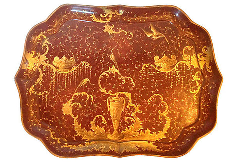 19th-C. Venetian Papier-Mâché Tray - FREE SHIPPING