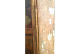 French Trumeau Parcel-Gilt Mirror with Oil Canvas