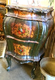 19th Century Italian Venician Hand-painted and Parcel-gilt Two-drawer Rococo Side Tables, Pair