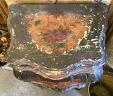 19th Century Italian Venician Hand-painted and Parcel-gilt Two-drawer Rococo Side Tables, Pair