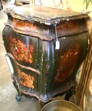 19th Century Italian Venician Hand-painted and Parcel-gilt Two-drawer Rococo Side Tables, Pair