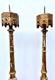 19th Century Giltwood Gothic Candlestics, Pair