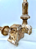 19th Century Giltwood Gothic Candlestics, Pair