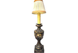 Italian Carved Wood Urn Lamps, Pair