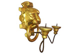 Italian Gilt Lion Candle Sconces, Pair - FREE SHIPPING