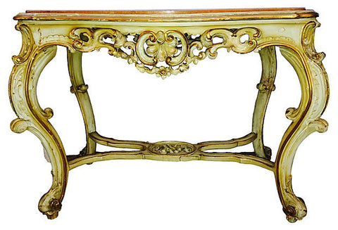 Italian Rococo-Style Marble-Top Console