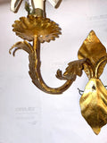Italian Gilt 2-arm Sconce with Half-shades