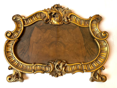 19th-C Carved & Gilt Wooden Cartagloria, Pair