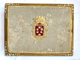 Florentine Parcel-gilt and Upholstered Wooden Box w/Crest