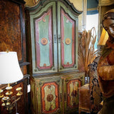 19th-C Italian Carved & Painted Altar Cabinet