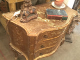 1940s Italian Florentine 3-drawer Parcel-gilt Chest