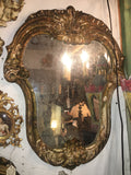 1940s Italian Carved and Gilt Wooden Mirrors, Pair