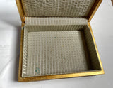 Florentine Parcel-gilt and Upholstered Wooden Box w/Crest