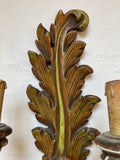 Italian Acanthus Leaf Carved & Painted Sconce