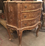 1940s Italian Florentine 3-drawer Parcel-gilt Chest