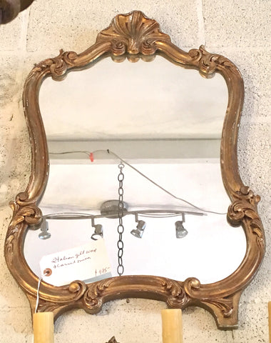 1940s Italian Gilt and Carved Wood Mirror