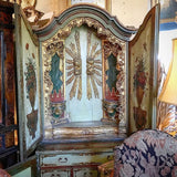 19th-C Italian Carved & Painted Altar Cabinet