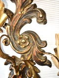 1940s Italian Carved and Parcel-gilt Sconces, Pair