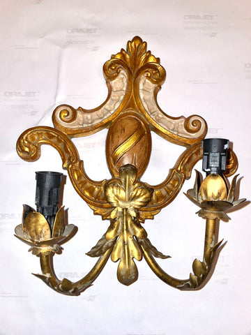 Italian Painted & Parcel-gilt 2-arm Sconce