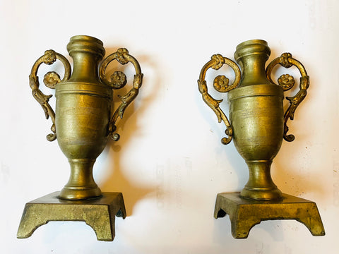 Italian Metal Lamp Bases, Pair