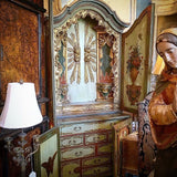 19th-C Italian Carved & Painted Altar Cabinet