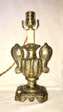 19th-Century Carved and Silver-gilt Urn Table Lamps, Pair