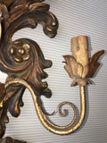 1940s Italian Carved and Parcel-gilt Sconces, Pair
