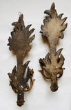 Pair of Italian Hand-carved & Gilt 2-arm Wooden Sconces