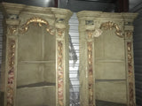 19th-Century Italian Parcel-Gilt Corner Cabinets