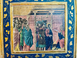Religious-themed Painted & Gilt Image with Florentine Filigree Frame