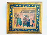 Religious-themed Painted & Gilt Image with Florentine Filigree Frame