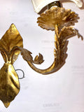 Italian Gilt 2-arm Sconce with Half-shades