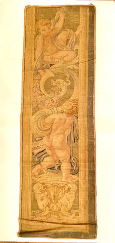 19th-C Italian Hand-Painted Tapestry