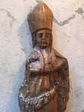 17th-Century Italian Carved Wood Pope Statue - FREE SHIPPING