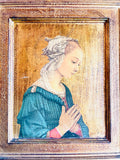 Hand-painted Religious Icon with Filigree Aura and Gilt Florentine Frame