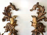 1940s Italian Carved and Parcel-gilt Sconces, Pair