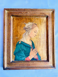Hand-painted Religious Icon with Filigree Aura and Gilt Florentine Frame