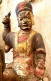 19th Century Burmese Depiction Of A Buddha W/original Carved Wood, Paint And Plaster